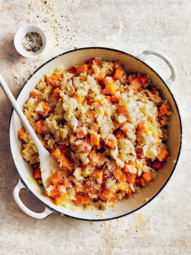 COMFORTING BAKED PUMPKIN AND BACON RISOTTO