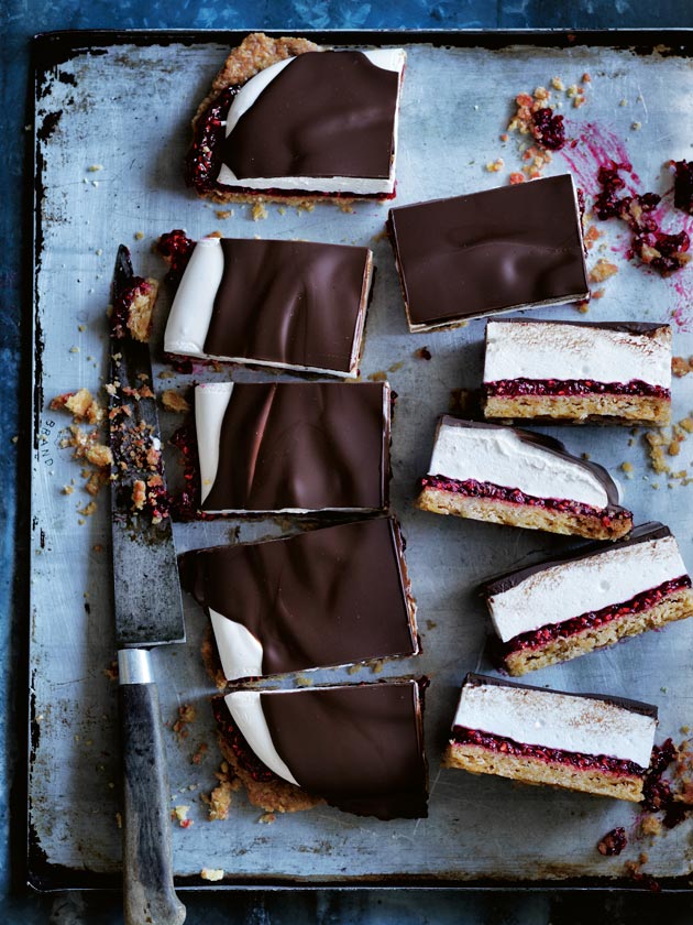 OUR FAVOURITE CHOCOLATE AND RASPBERRY MARSHMALLOW SLICE