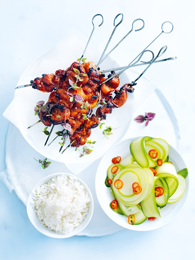 EASY WEEKNIGHTS STICKY KOREAN PORK WITH APPLE AND CUCUMBER PICKLE