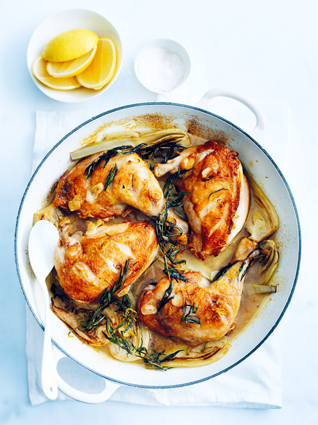 EASY WEEKNIGHTS TARRAGON AND LEMON ROASTED CHICKEN 