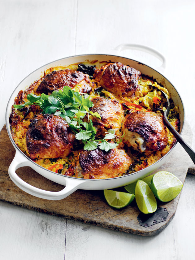 EASY WEEKNIGHTS BAKED RED CURRY CHICKEN AND COCONUT DHAL