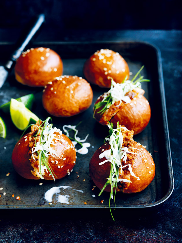 CROWD PLEASER BUTTERMILK FRIED CHICKEN AND SLAW SLIDERS