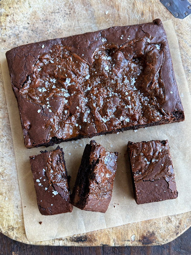 FAMILY FAVOURITE CHOCOLATE AND SALTED CARAMEL BROWNIE