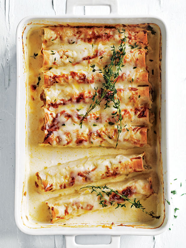 EASY WEEKNIGHTS CREAMY CHICKEN, SILVERBEET AND RICOTTA CANNELLONI