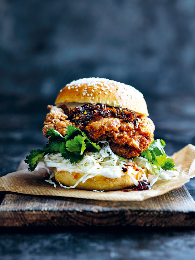 CROWD PLEASER CRISPY CHILLI CHICKEN BURGER