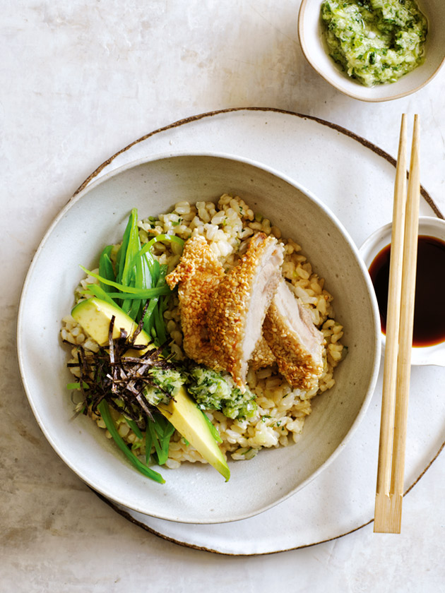 EASY WEEKNIGHTS GINGER CHICKEN RICE BOWLS