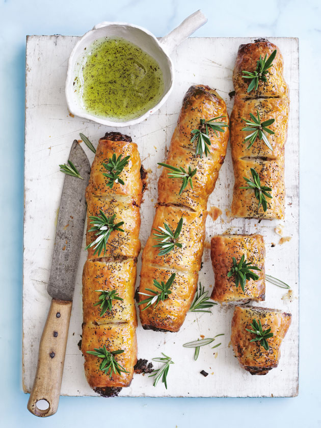 CROWD PLEASER LAMB, ROSEMARY AND MINT SAUSAGE ROLLS