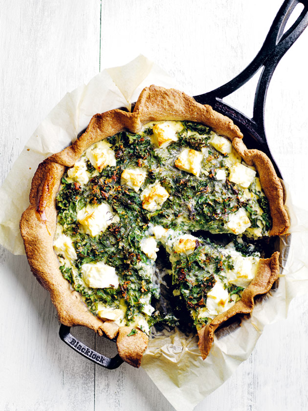 COMFORTING PAN KALE AND FETA QUICHE
