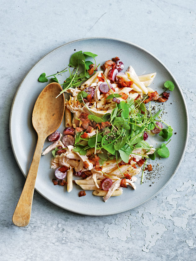 BRING A SALAD POACHED CHICKEN, SMOKED BACON AND RED GRAPE SALAD