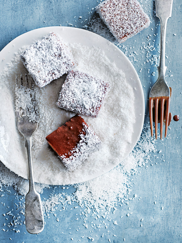 Cheats Choc Hazelnut Lamingtons | Donna Hay