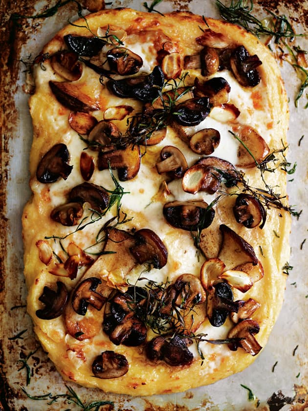 Polenta And Mushroom Pizza With Taleggio And Tarragon | Donna Hay