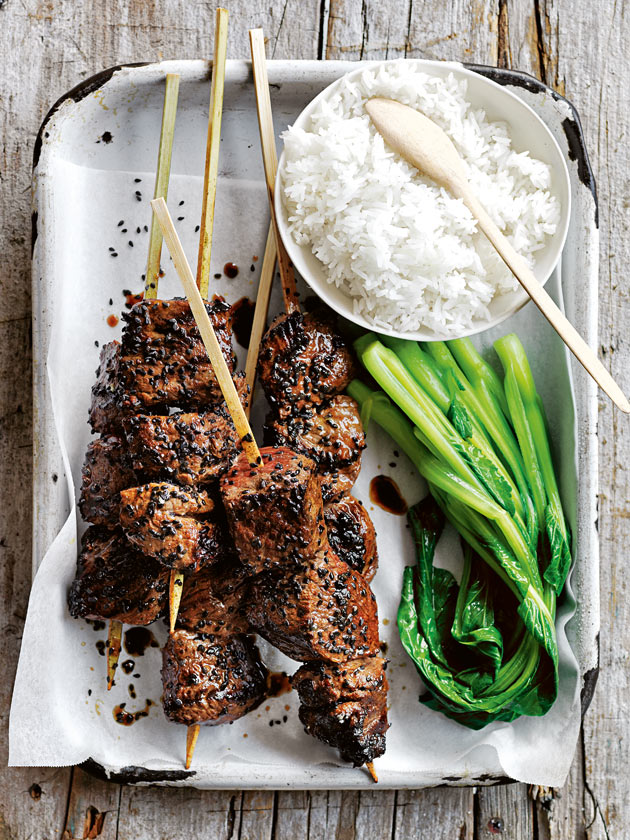 Skewered Beef and Scallions