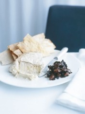 cheese plate with wild fig compote