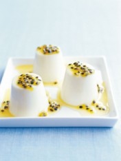 buttermilk puddings with passionfruit syrup