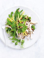 almond milk-poached rooster salad
