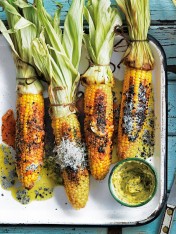 barbecued corn with a trio of butters  Chilli Steak Rolls Barbecued corn with a trio of butters