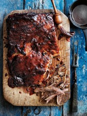 red meat brisket with bourbon barbecue sauce