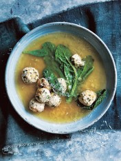 rooster meatball soup with cavolo nero  Red Wine Gravy Chicken meatball soup with cavolo nero