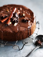 chocolate cake with spiced syrup