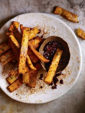 herb and goat’s cheese polenta chips