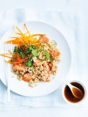 salmon and brown rice salad