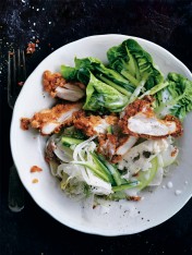 southern-style crispy chicken salad with buttermilk dressing