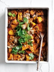 tray-roasted pumpkin and lentil korma curry