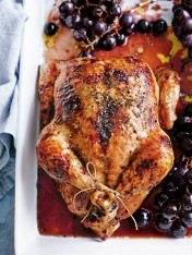 vincotto roast rooster with herb and sherry stuffing