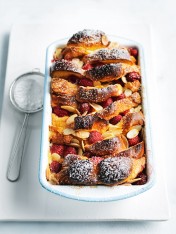 raspberry and almond bread and butter pudding