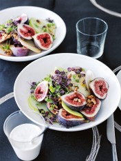 apple and fig salad with goat’s curd dressing  Feta And Eggplant Meatballs apple fig salad goats curd