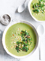 broccoli, spinach and coconut soup  Crispy Polenta-Lined Bocconcini broccoli spinach and coconut soup