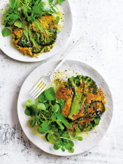 broccolini and harissa fritters