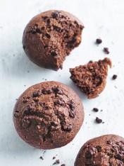 cacao, pear and coconut muffins