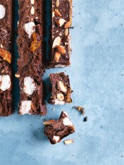 candied clementine and smoked almond rocky road