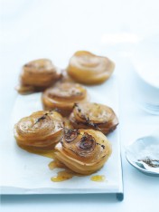 caramelised onion and potato stacks
