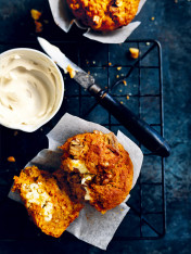 carrot cake and cream cheese muffins