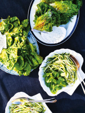 charred lettuce with creamy tartare dressing