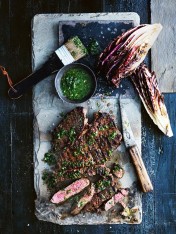 charred rump with chimichurri and grilled radicchio  Pepper Steak With Chives charred rump with chimichurri and grilled radicchio