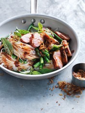cheat’s chilli duck and basil stir-fry