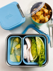 chicken Caesar salad with green goddess dressing