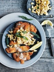 chicken and caraway schnitzel with buttermilk spaetzle Salt And Pepper Lotus Chips Salt And Pepper Lotus Chips chicken caraway spaetzle schnitzel