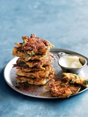 rooster, pumpkin and sumac fritters