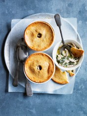 rooster, zucchini and kale pot pies