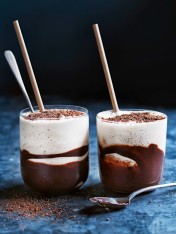 chocolate fudge swirl iced coffee frappe