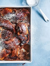chocolate and croissant bread and butter pudding