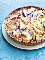 coconut and nectarine brown butter tart