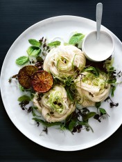 coconut noodle salad with caramelised limes  Chilli And Lime Fish Cakes With Cucumber Salad coconut noodle salad