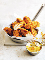 crispy not-so-fried chicken nuggets