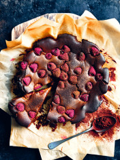 dark chocolate and raspberry Basque burnt cheesecake