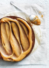 flourless date and walnut cake with butterscotch toffee icing